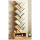 A simple multi-shelf floor-to-ceiling bookcase, reative narrow bookcase, multi-layer bedside reading rack bay window