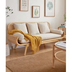 A retro rattan double living room sofa that is the perfect blend of timeless elegance, classic charm and comfort