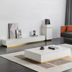 Tv cabinet simple modern lauren platinum stainless steel integrated imported rockboard tv cabinet