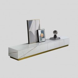 Tv cabinet simple modern lauren platinum stainless steel integrated imported rockboard tv cabinet