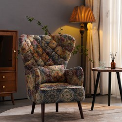 Comfort and style with balcony oasis single chair-sofa combination with patterned floral fabric