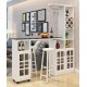 A modern multi-functional partition wall cabinet with a revolving European-style small bar separating the hallway from other rooms