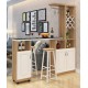 A modern multi-functional partition wall cabinet with a revolving European-style small bar separating the hallway from other rooms