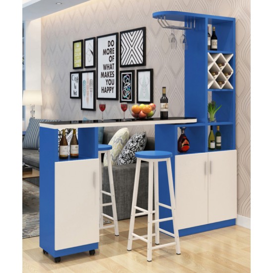 A modern multi-functional partition wall cabinet with a revolving European-style small bar separating the hallway from other rooms