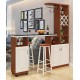 A modern multi-functional partition wall cabinet with a revolving European-style small bar separating the hallway from other rooms