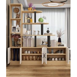 Multi-functional solid wood partition cabinet with large capacity separation cabinet hallway living room