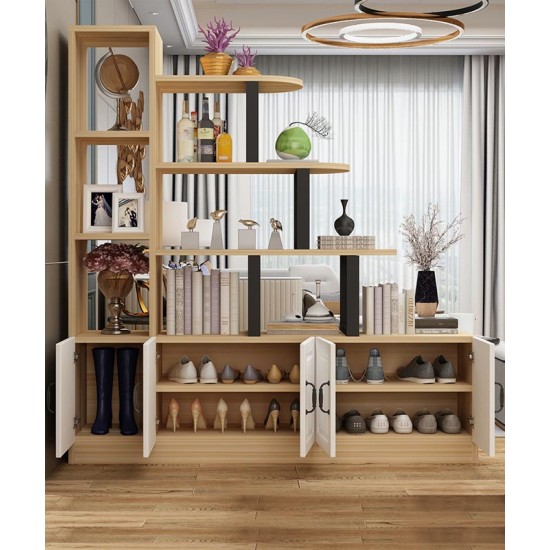 Multi-functional solid wood partition cabinet with large capacity separation cabinet hallway living room