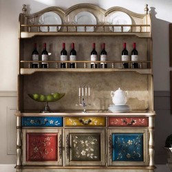 American solid wood painted cabinet, suitable for living room, multifunctional wine cabinet