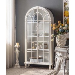 European retro solid wood wine cabinet, multilayer glass door cabinet, living room cabinet