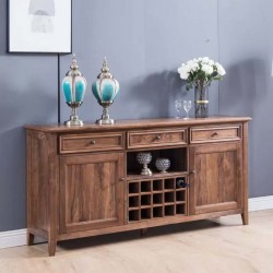 Pure solid wood cabinet, American retro small wine cabinet, double door wine rack cabinet