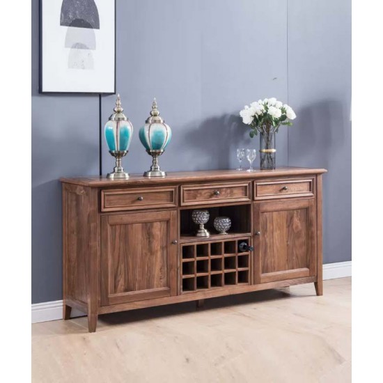 Pure solid wood cabinet, American retro small wine cabinet, double door wine rack cabinet