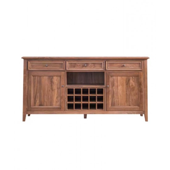 Pure solid wood cabinet, American retro small wine cabinet, double door wine rack cabinet