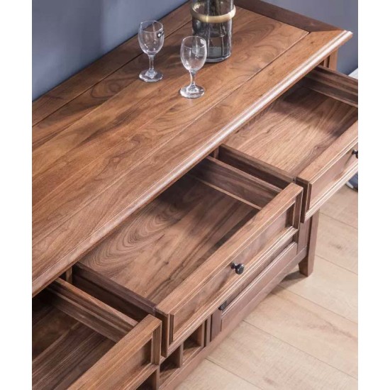 Pure solid wood cabinet, American retro small wine cabinet, double door wine rack cabinet