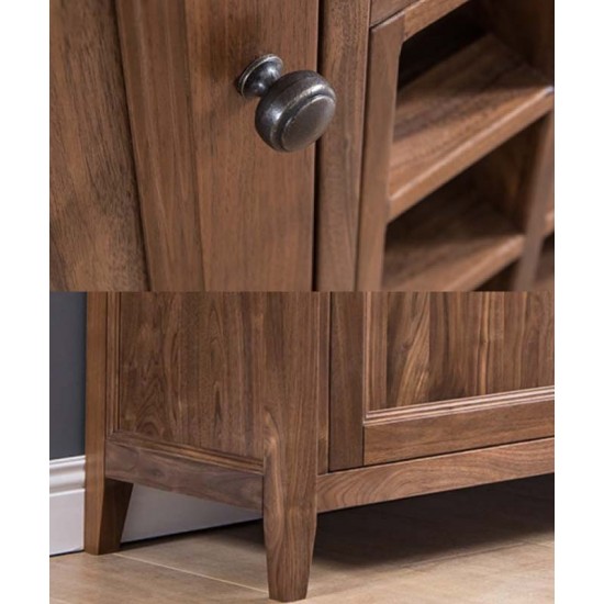 Pure solid wood cabinet, American retro small wine cabinet, double door wine rack cabinet