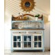 Mediterranean style wine cabinet, three doors, large capacity cabinet, wall integrated storage cabinet