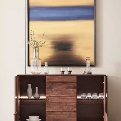 Solid wood cabinet, wine cabinet with glass door, multipurpose storage cabinet for living room