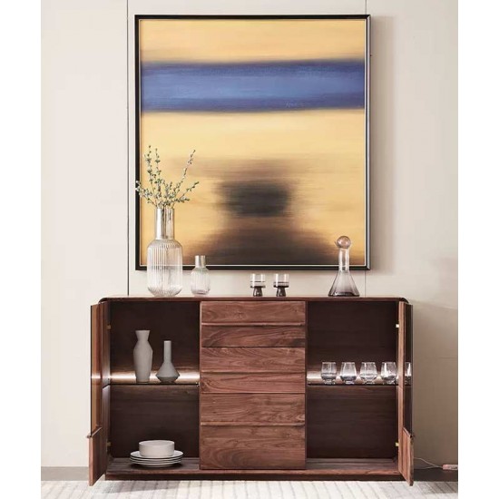 Solid wood cabinet, wine cabinet with glass door, multipurpose storage cabinet for living room