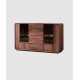 Solid wood cabinet, wine cabinet with glass door, multipurpose storage cabinet for living room