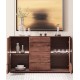 Solid wood cabinet, wine cabinet with glass door, multipurpose storage cabinet for living room
