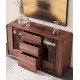 Solid wood cabinet, wine cabinet with glass door, multipurpose storage cabinet for living room