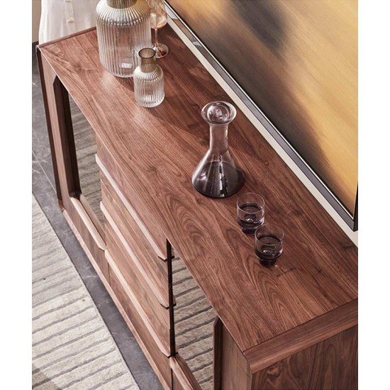 Solid wood cabinet, wine cabinet with glass door, multipurpose storage cabinet for living room