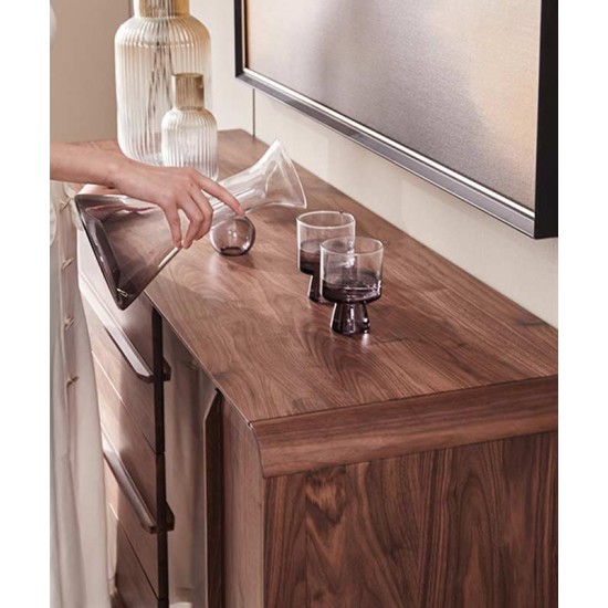 Solid wood cabinet, wine cabinet with glass door, multipurpose storage cabinet for living room