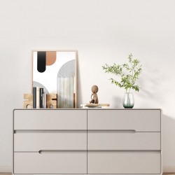 Luxurious Cream Style Solid Wood Wardrobe minimalist cabinet with five or six drawers