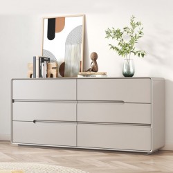 Luxurious Cream Style Solid Wood Wardrobe minimalist cabinet with five or six drawers