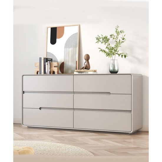 Luxurious Cream Style Solid Wood Wardrobe minimalist cabinet with five or six drawers