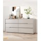 Luxurious Cream Style Solid Wood Wardrobe minimalist cabinet with five or six drawers