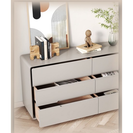 Luxurious Cream Style Solid Wood Wardrobe minimalist cabinet with five or six drawers