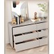 Luxurious Cream Style Solid Wood Wardrobe minimalist cabinet with five or six drawers