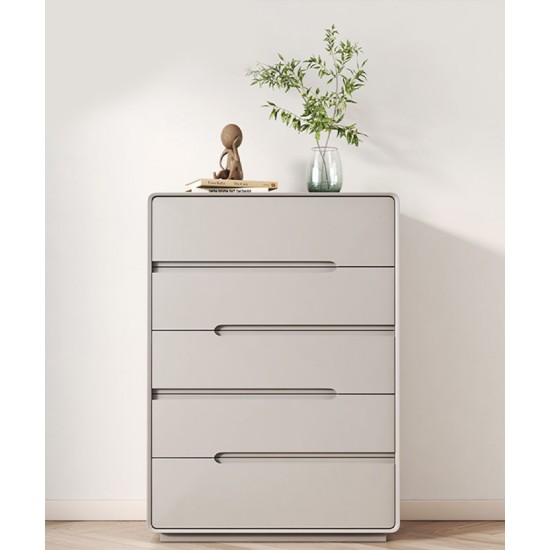 Luxurious Cream Style Solid Wood Wardrobe minimalist cabinet with five or six drawers