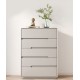 Luxurious Cream Style Solid Wood Wardrobe minimalist cabinet with five or six drawers
