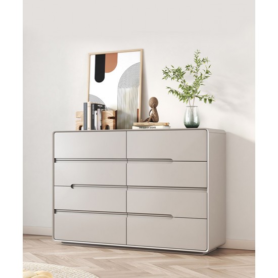 Luxurious Cream Style Solid Wood Wardrobe minimalist cabinet with five or six drawers