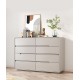 Luxurious Cream Style Solid Wood Wardrobe minimalist cabinet with five or six drawers