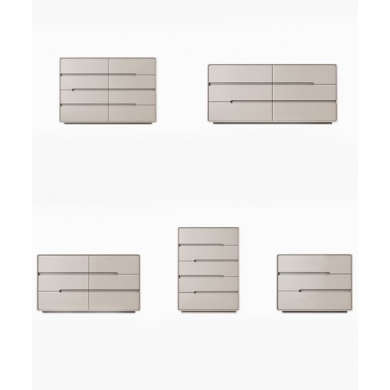 Luxurious Cream Style Solid Wood Wardrobe minimalist cabinet with five or six drawers