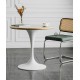 A beautiful dining table in a round cafe table made of light luxury, sturdy material that enhances your dining experience
