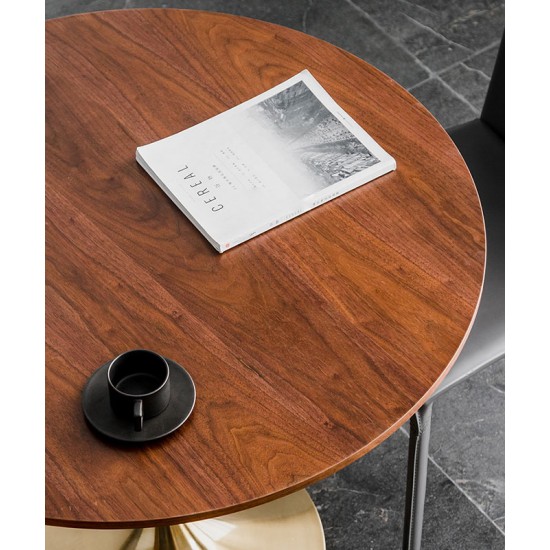 A beautiful dining table in a round cafe table made of light luxury, sturdy material that enhances your dining experience