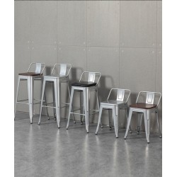 Contemporary solid wood tall bar stools, modern minimalist design