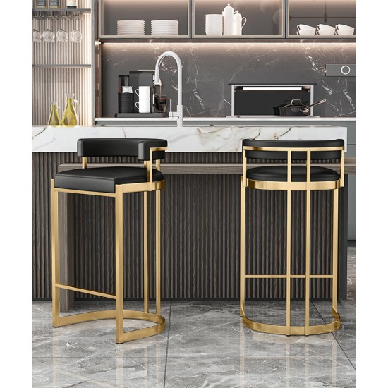 Bar stool, modern and light luxury high stool, iron back bar stool