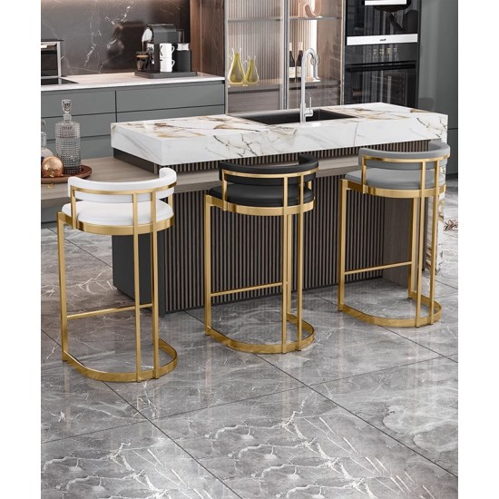 Bar stool, modern and light luxury high stool, iron back bar stool