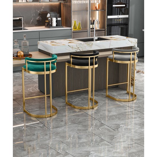 Bar stool, modern and light luxury high stool, iron back bar stool