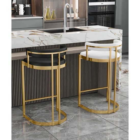Bar stool, modern and light luxury high stool, iron back bar stool