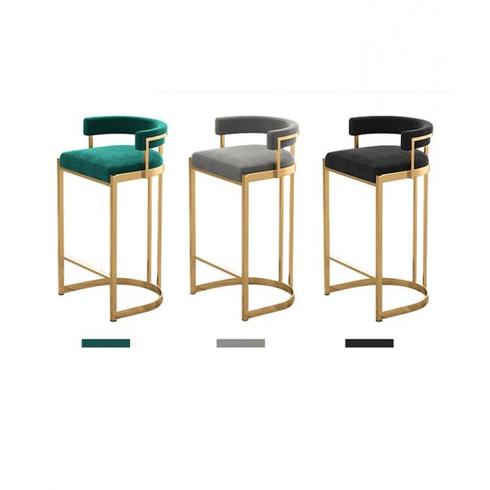 Bar stool, modern and light luxury high stool, iron back bar stool