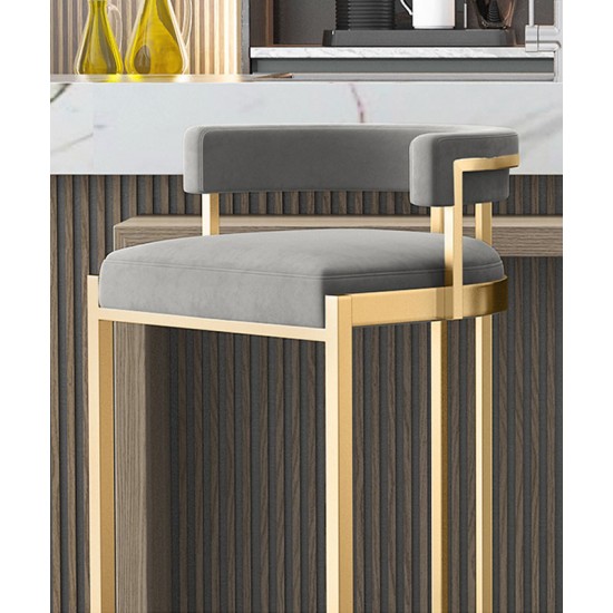 Bar stool, modern and light luxury high stool, iron back bar stool