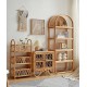 Rattan woven multilayer simple shelf, living room storage rack, rattan flower stand