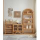Rattan woven multilayer simple shelf, living room storage rack, rattan flower stand