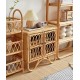 Rattan woven multilayer simple shelf, living room storage rack, rattan flower stand