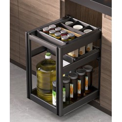 Textured stylish spice basket for kitchen, light cabinet spice organizer